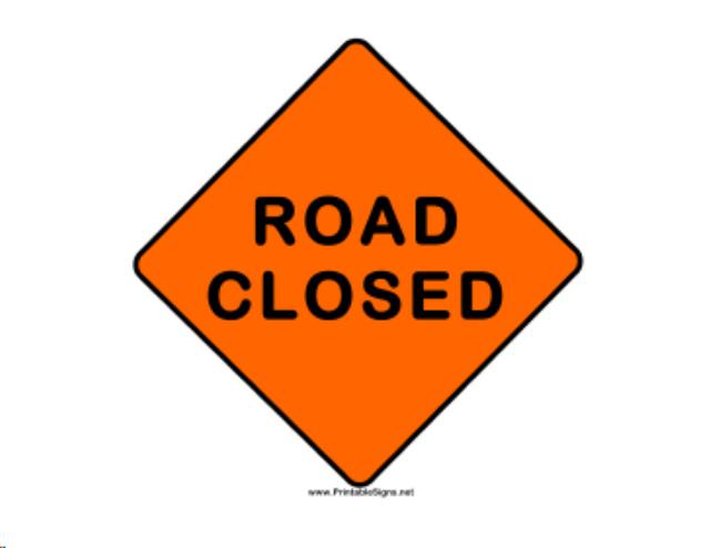 Where to find sign road closed in Seattle