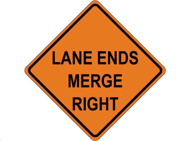 Where to find sign merge right in Seattle